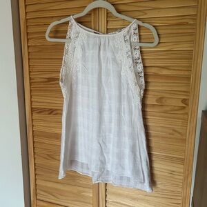 Sophie Max Sz M Ivory Lace Tank Top